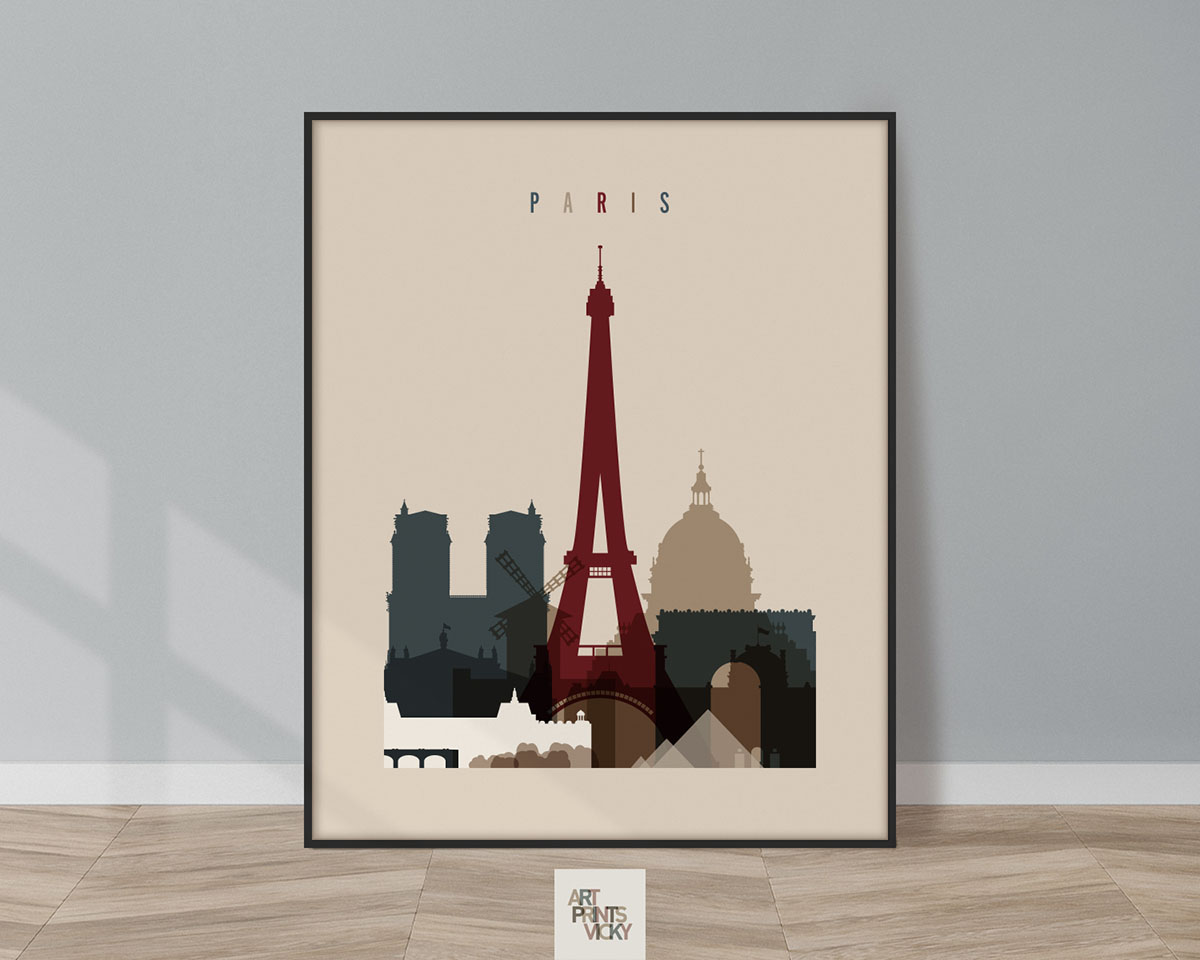 Paris poster earth tones 2