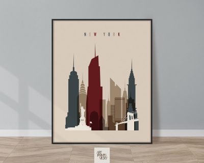 New York poster earth tones 2