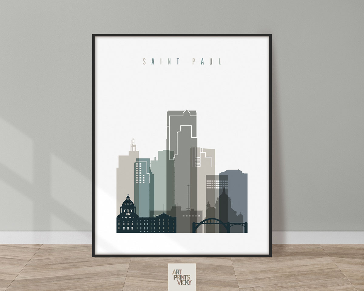 Saint Paul art print skyline earth tones 4