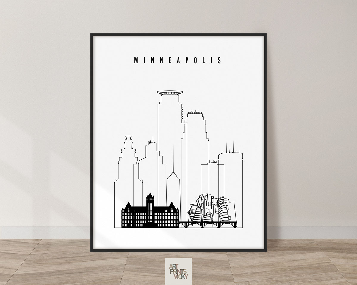 Minneapolis poster black and white