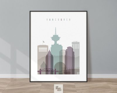 Vancouver travel poster pastel 2