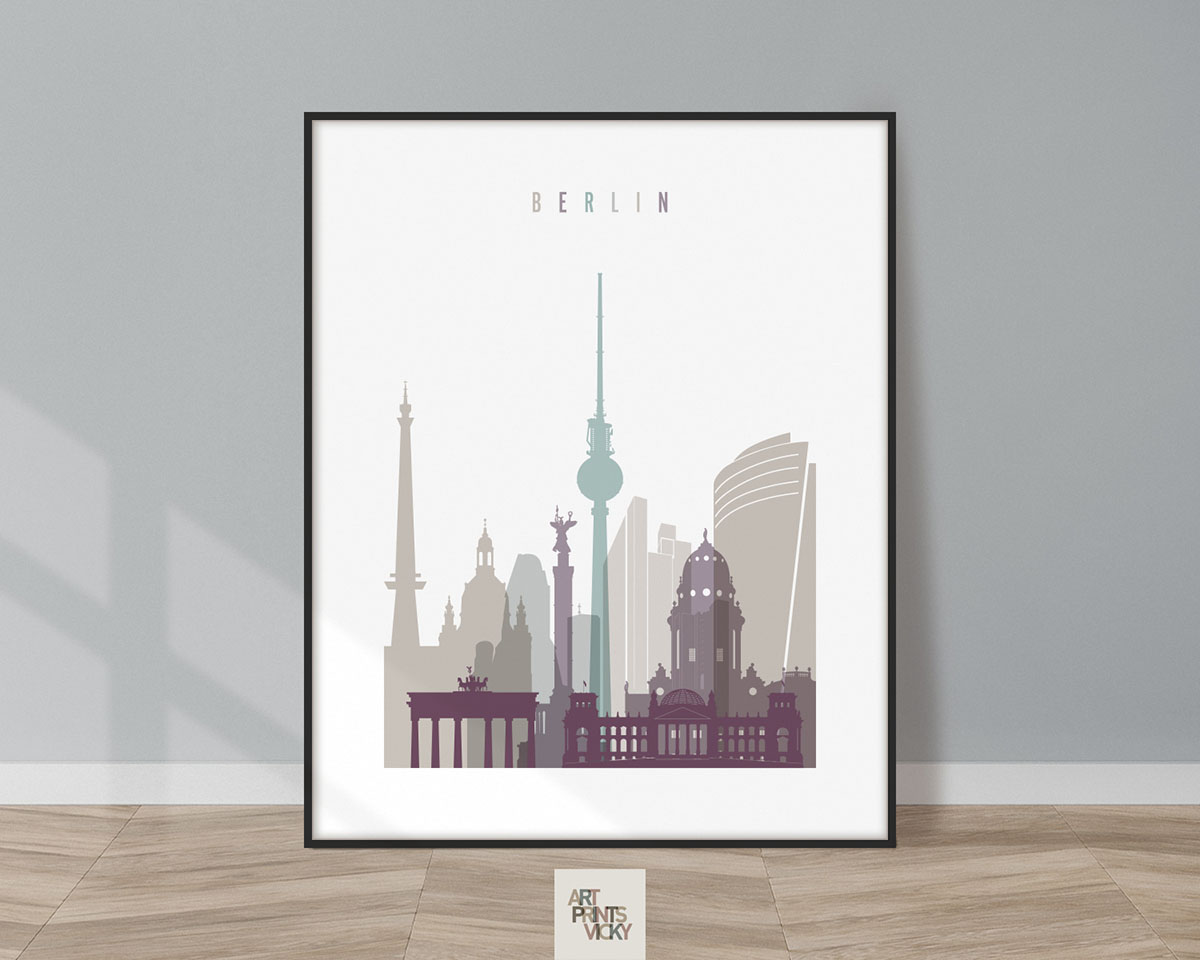 Berlin print skyline pastel 2