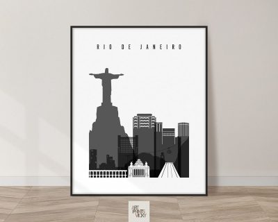 Rio De Janeiro Black and White Poster