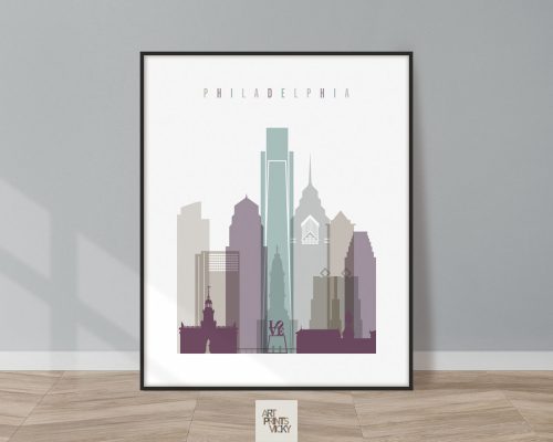Philadelphia travel poster pastel 2