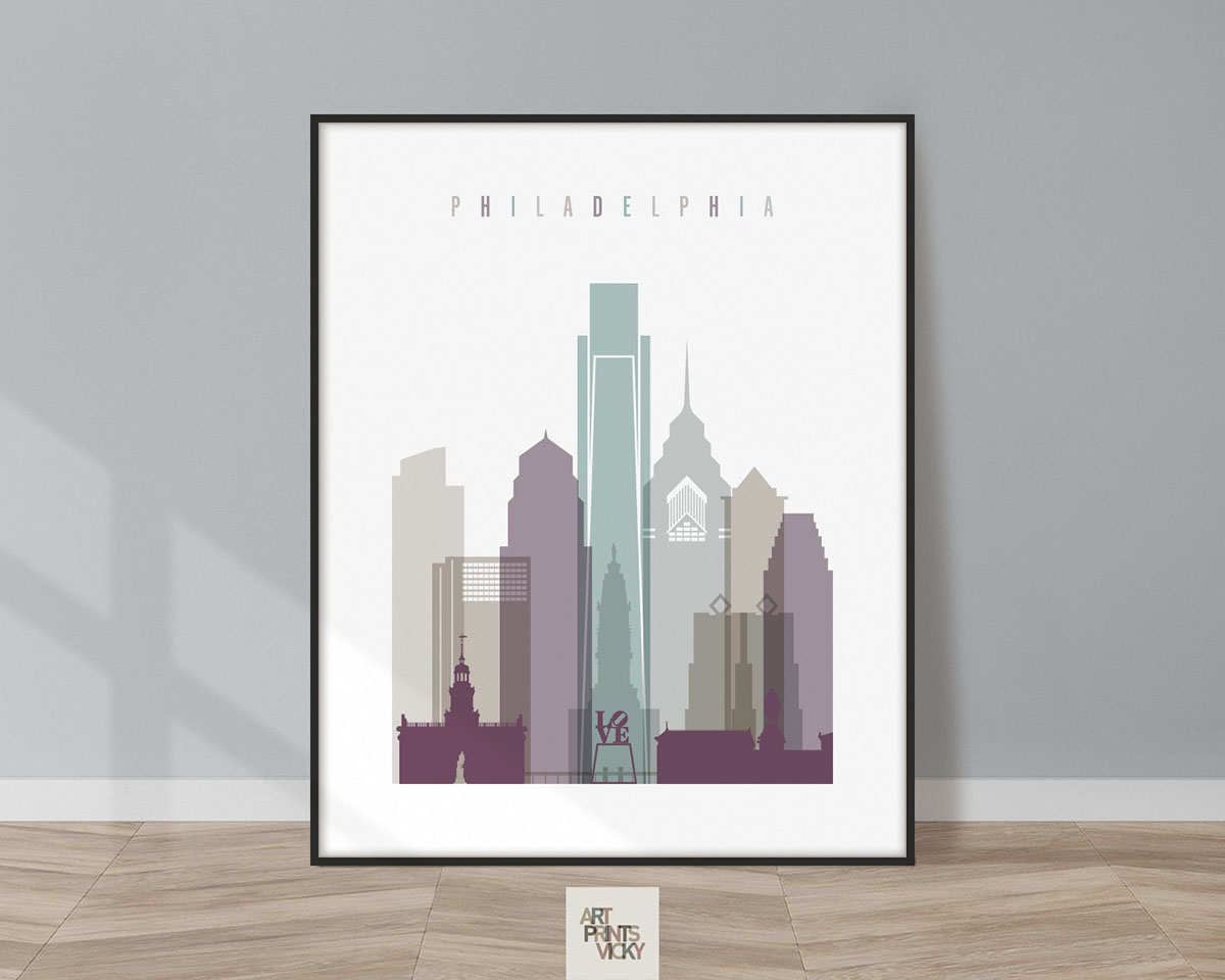 Philadelphia travel poster pastel 2