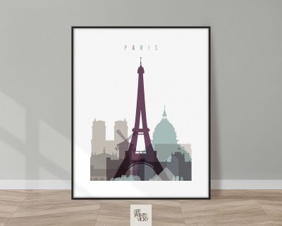 Paris skyline poster pastel 2