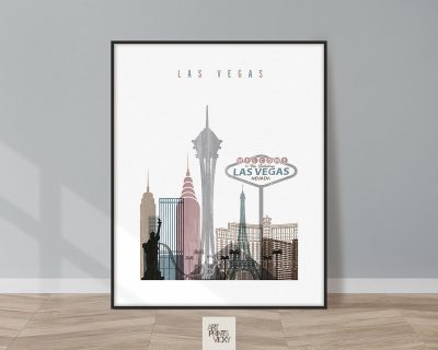 Las Vegas skyline poster distressed 1