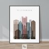 Pittsburgh skyline poster distressed 1