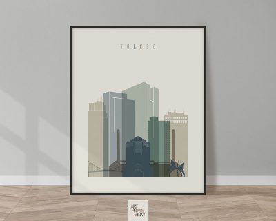 Toledo print skyline earth tones 1