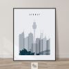 Sydney skyline poster grey blue