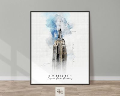 Empire state building print in urban 1