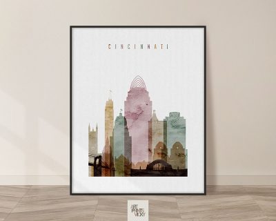 Cincinnati print watercolor 1