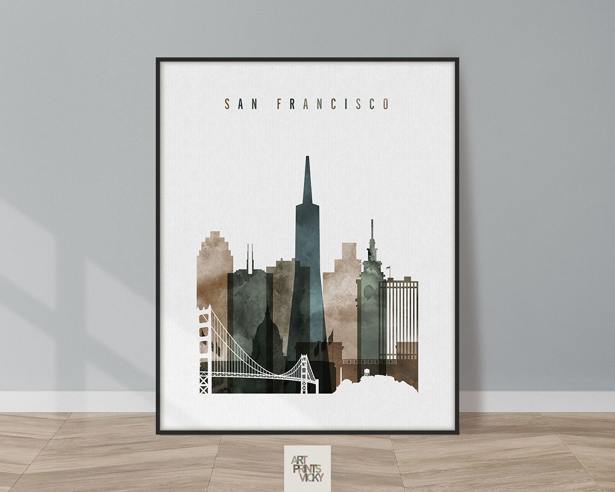 San Francisco art print watercolor 2