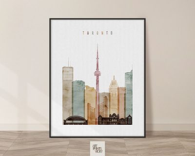 Toronto skyline poster watercolor 1