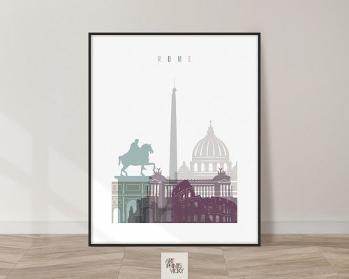 Rome print skyline pastel 2
