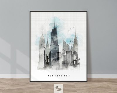 New York skyline print urban 1