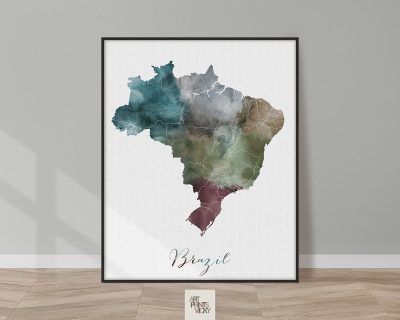 Brazil map print