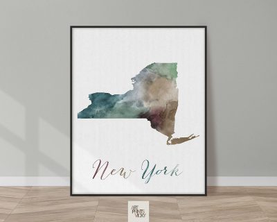 New York State map print