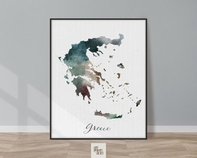 Greece map print