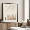 Dubai map skyline poster pastel cream