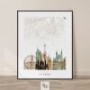 Vienna map poster watercolor 1