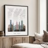 New York City map prints in distressed 1