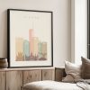 Glasgow art print skyline pastel cream