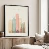 Detroit art print pastel cream