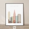 Cleveland wall art pastel white