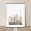 Kyiv skyline art print pastel white