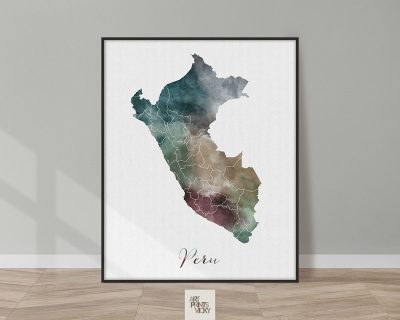 Peru map print