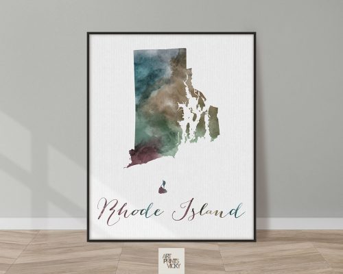 Rhode Island State map print