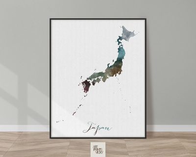 Japan map print