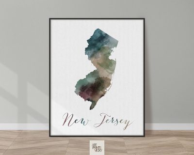 New Jersey State map print
