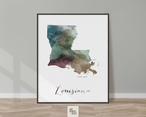 Louisiana State map print