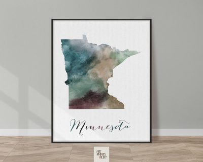 Minnesota State map print
