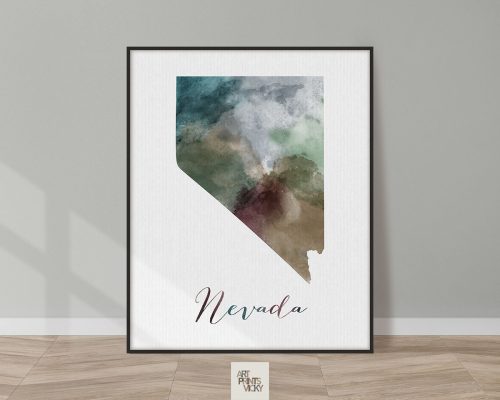 Nevada State map print