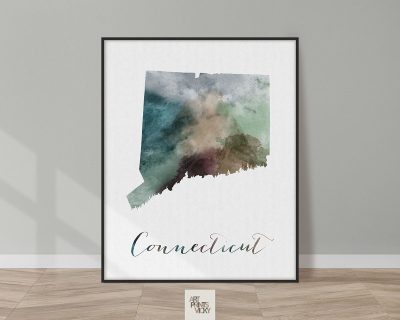Connecticut State map print