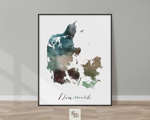 Denmark map print