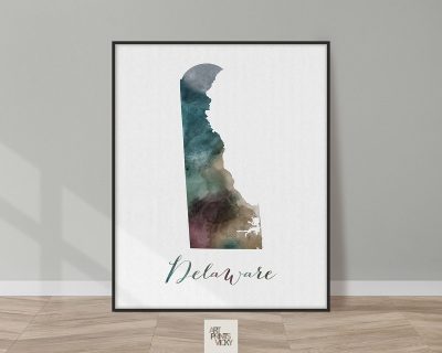 Delaware State map print