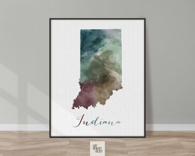 Indiana State map print