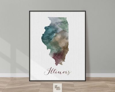 Illinois State map print