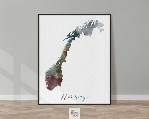 Norway map print