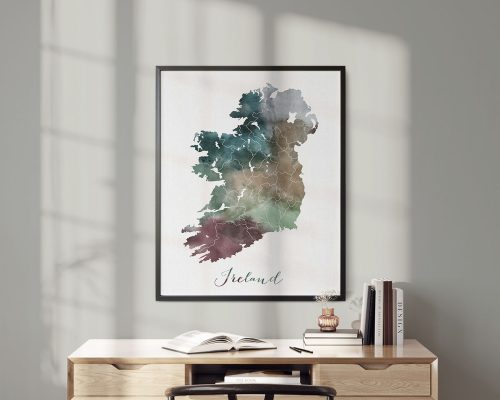 Ireland map poster watercolor second photo