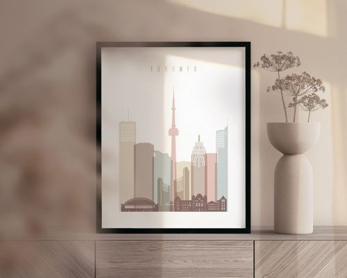 Toronto skyline wall art in pastel white second