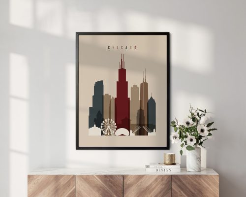 Chicago poster earth tones 2 second