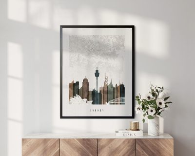 Sydney map poster watercolor 2 second
