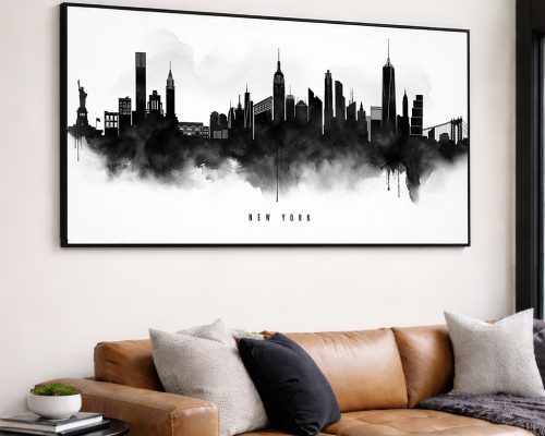 New York City Wall Art Print, Black and White