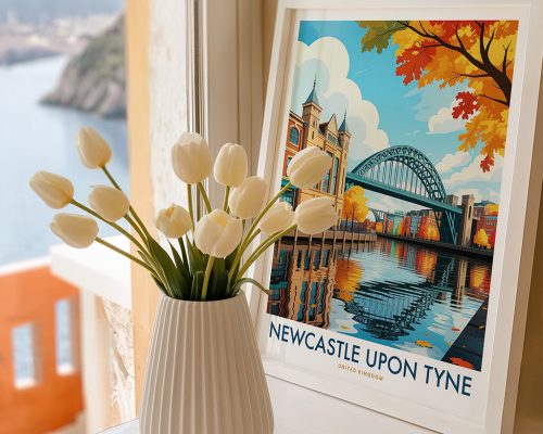 Alternative view of Newcastle Upon Tyne Travel Print