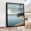 North Carolina State natural landscape illustration poster by ArtPrintsVicky